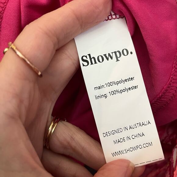 Showpo Brailey Mini Dress Sz 2 One Shoulder Wrap Front Floral Coquette Jacquard - Picture 8 of 12